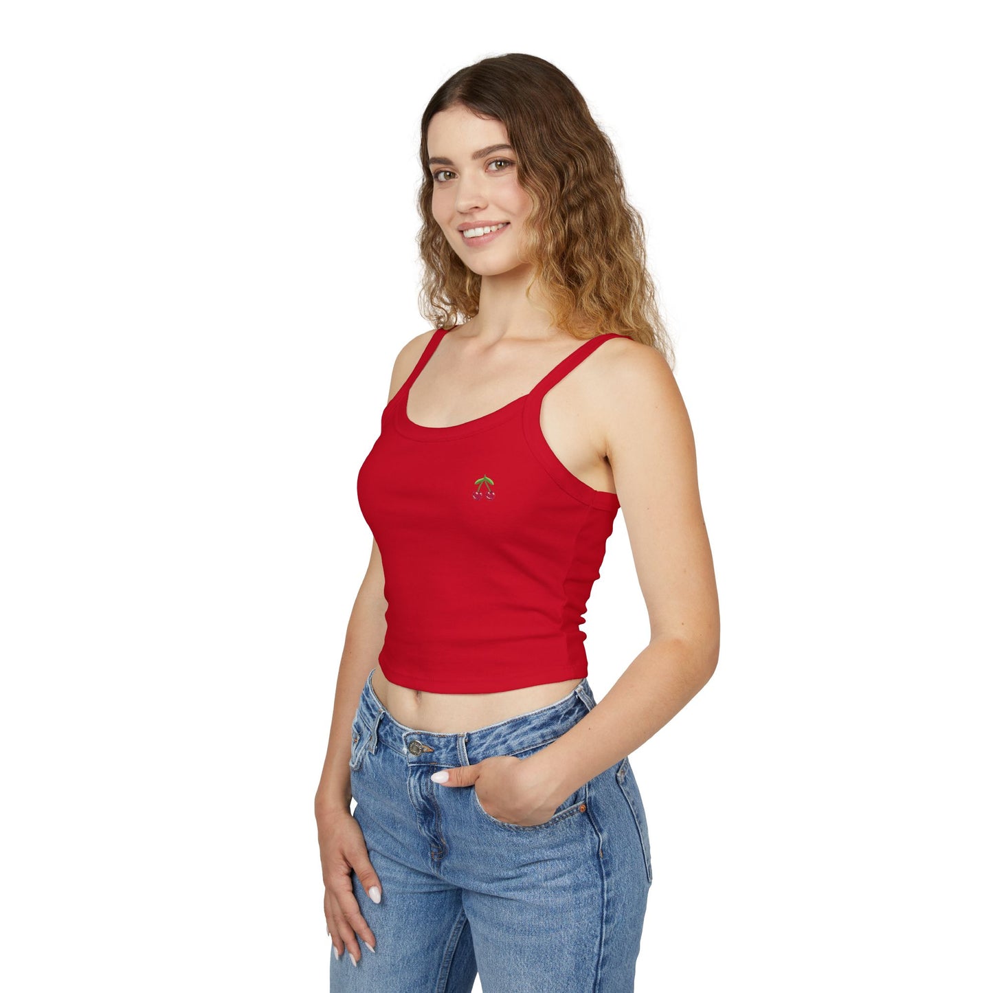 Cherry Spaghetti Strap Tank Top