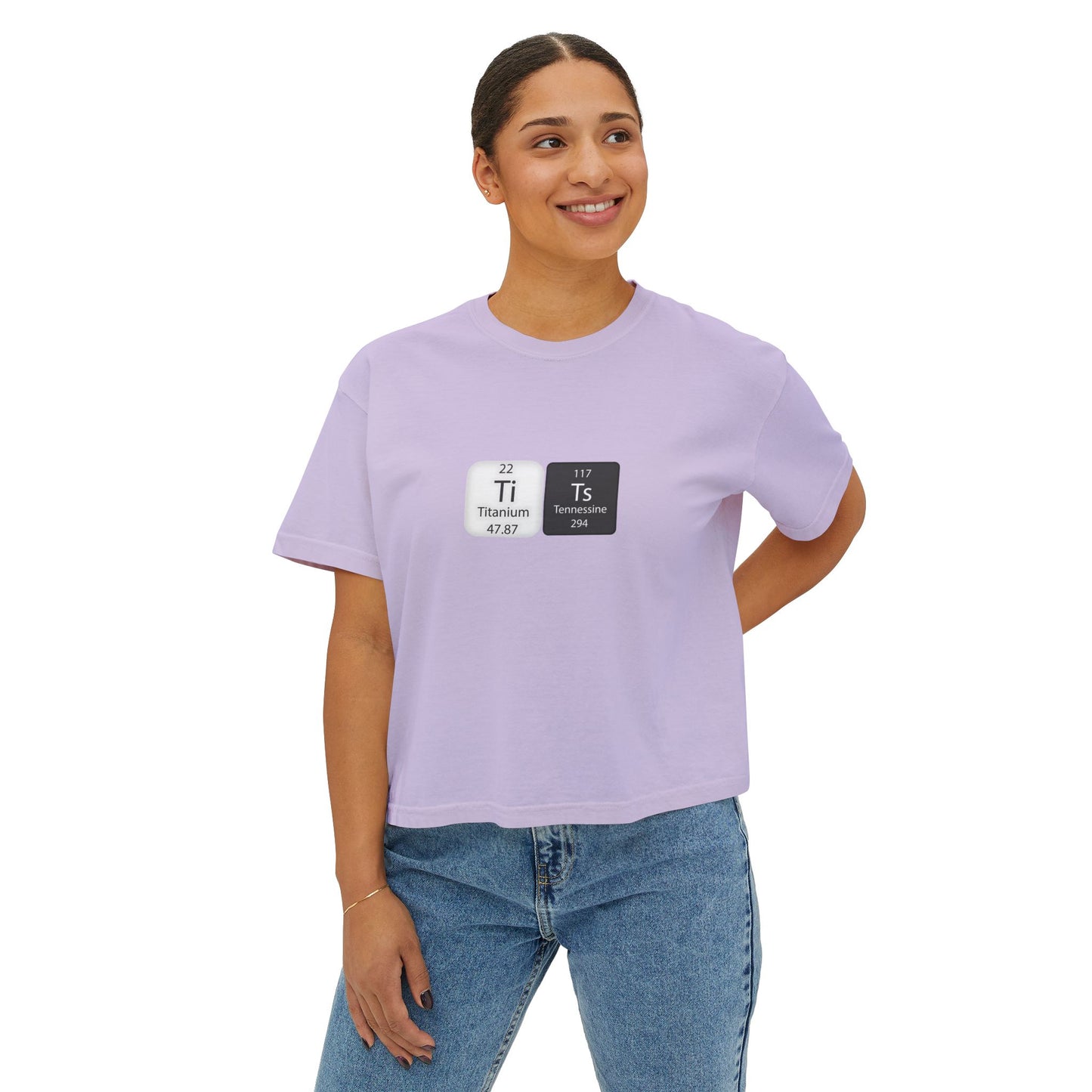 Women's Boxy Tee - Titanium & Tennessine