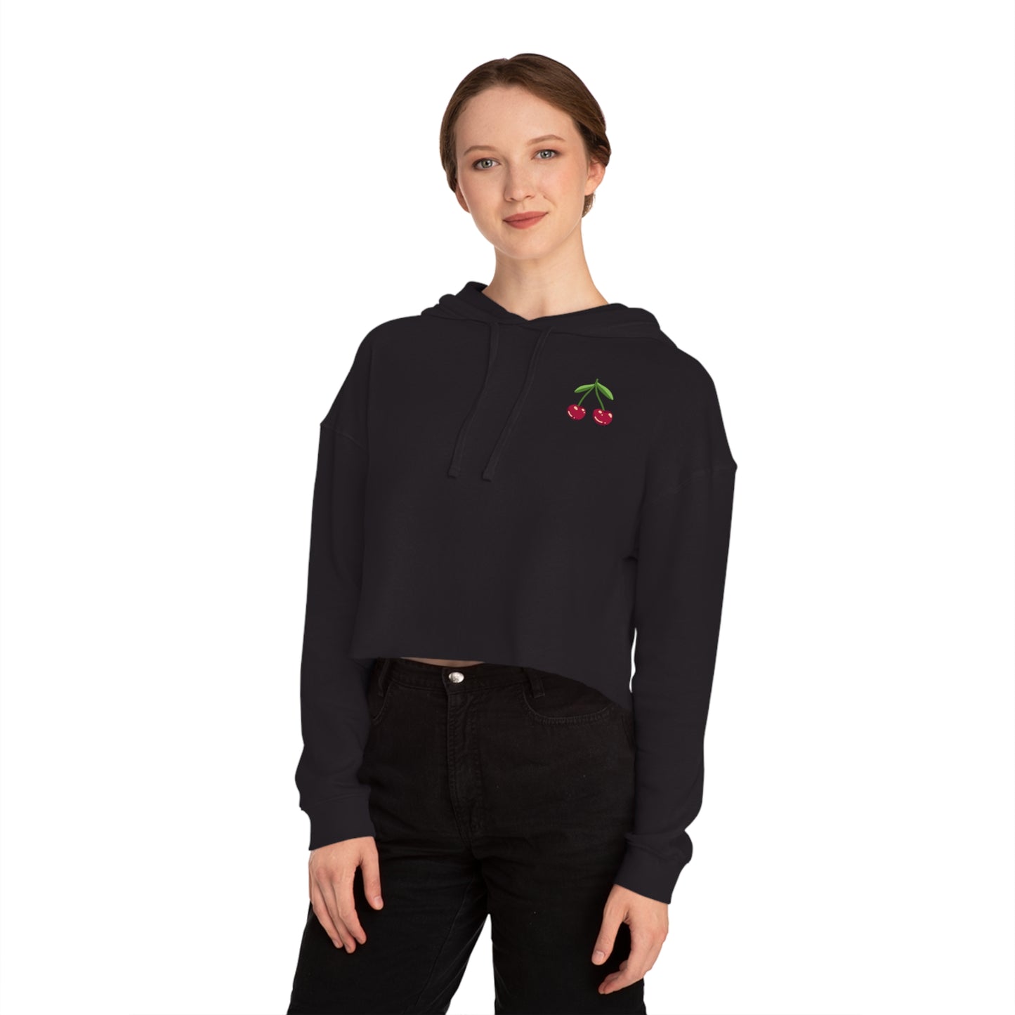 Cherry Women's Cropped Hooded Sweatshirt