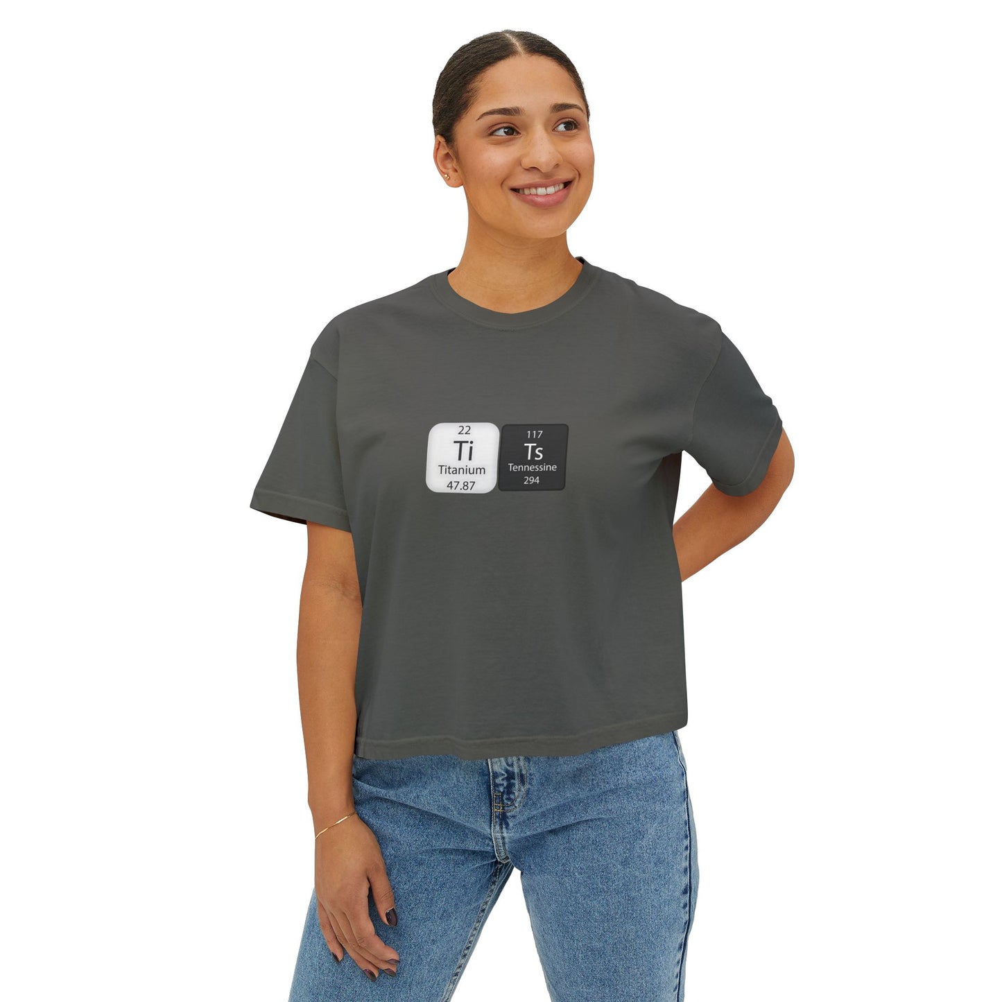 Women's Boxy Tee - Titanium & Tennessine