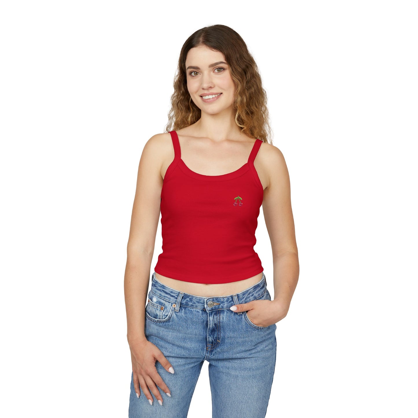 Cherry Spaghetti Strap Tank Top