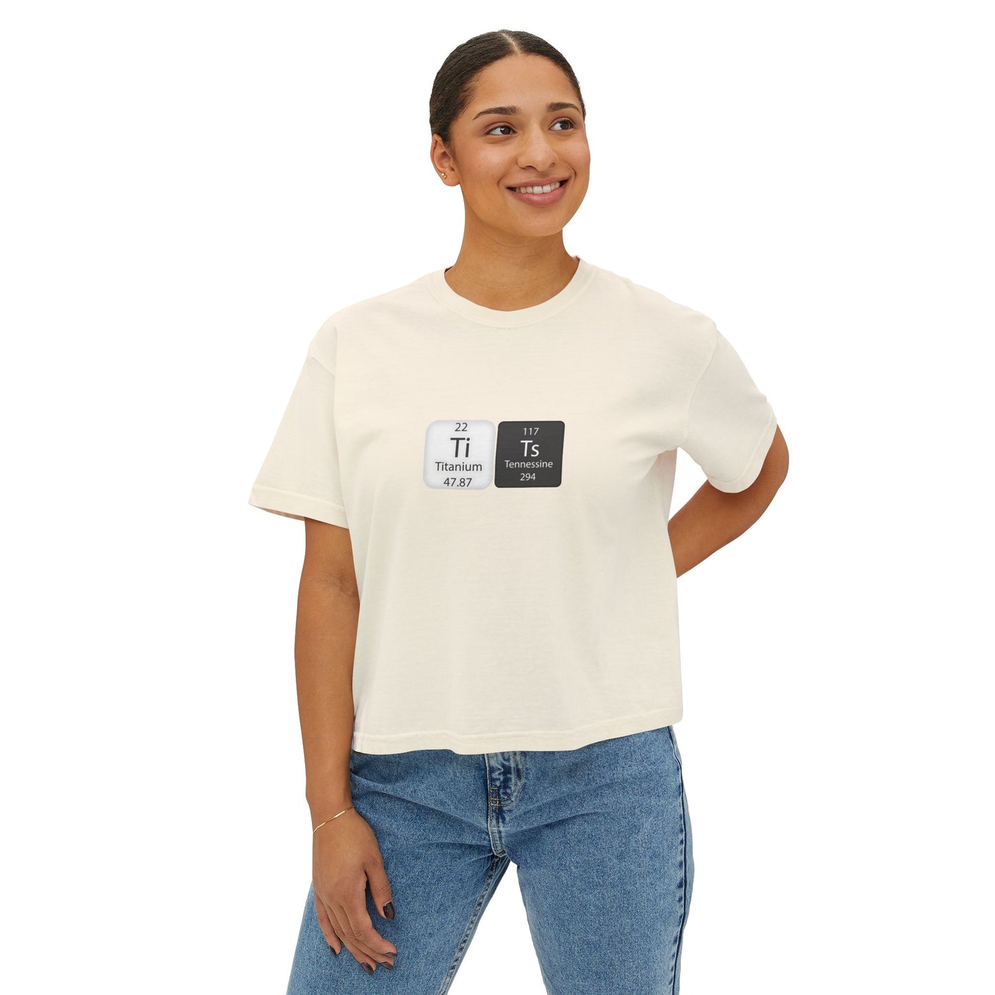 Women's Boxy Tee - Titanium & Tennessine